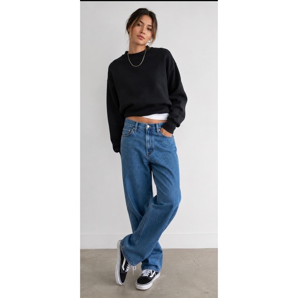 Levi's Denim - Levi's Premium Baggy Dad Jeans 29 High Rise Wide Leg Blue Denim Relaxed 90's